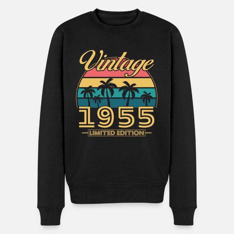 1955 Vintage Retro Geburtstagsgeschenk - Männer Premium Bio Pullover - Schwarz