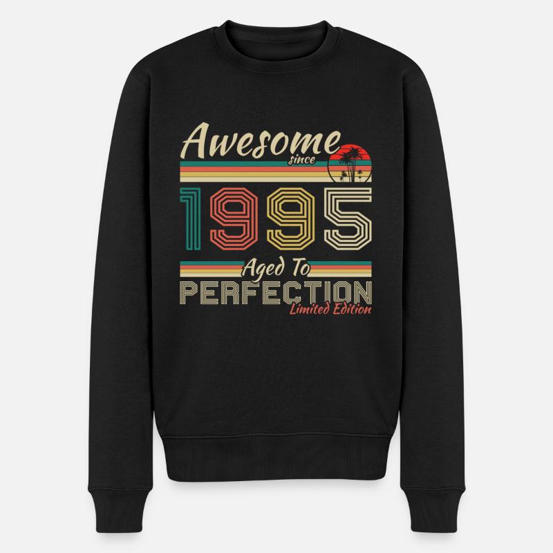 1995 Vintage Retro fødselsdagsgave - Økologisk premium-sweatshirt til mænd - sort