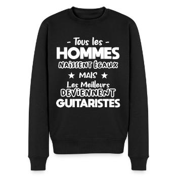 Guitariste cadeau drôle guitare humour musicien - Pull Premium bio Homme - noir - Devant - Nico (187cm)