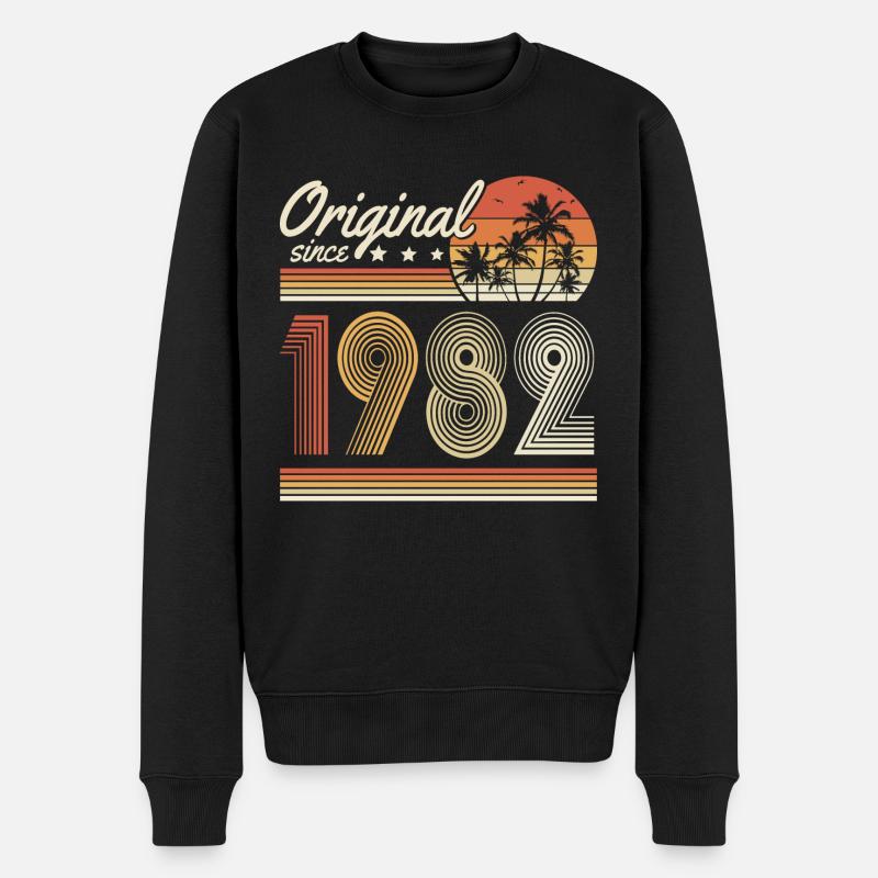 Jahrgang 1982 Original Vintage Geburtstag Geschenk - Männer Premium Bio Pullover - Schwarz