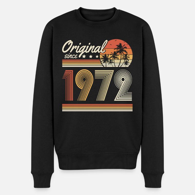 Jahrgang 1972 Original Vintage Geburtstag Geschenk - Männer Premium Bio Pullover - Schwarz