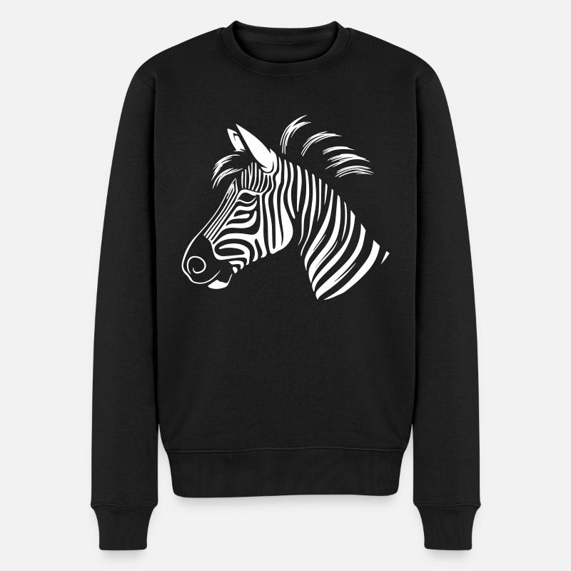 Zebra - Männer Premium Bio Pullover - Schwarz