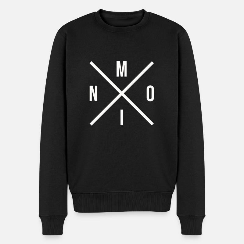 Moin crossed - Hafen Ostsee Nordsee Norden - Männer Premium Bio Pullover - Schwarz