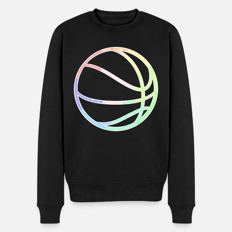 Basketball Neon Pastel - Männer Premium Bio Pullover - Schwarz