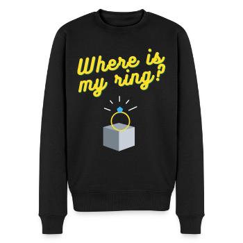 Wo ist mein Ring? - Männer Premium Bio Pullover - Schwarz - Vorne - Nico (187cm)