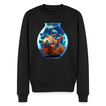 Goldfish in a fishbowl - Men's Premium Organic Jumper - black - Front - Nico (187cm)