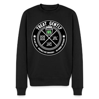 Gentle treatment Unique piece is 65 | Colors can be changed - Men's Premium Organic Jumper - black - Front - Nico (187cm)