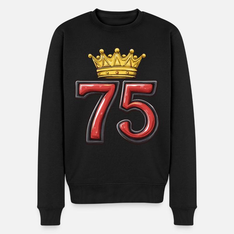 75 Nombre Couronne - Pull Premium bio Homme - noir