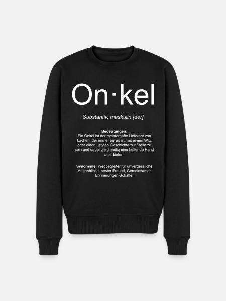 Definition Onkel Geschenk-Idee - Männer Premium Bio Pullover - Schwarz