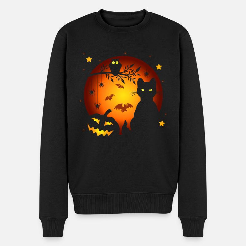 Halloween-Nacht - Männer Premium Bio Pullover - Schwarz