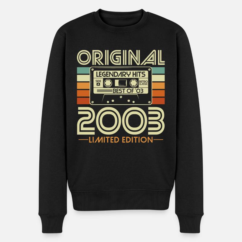 Original 2003 Jahrgang Vintage Geburtstag Retro - Männer Premium Bio Pullover - Schwarz