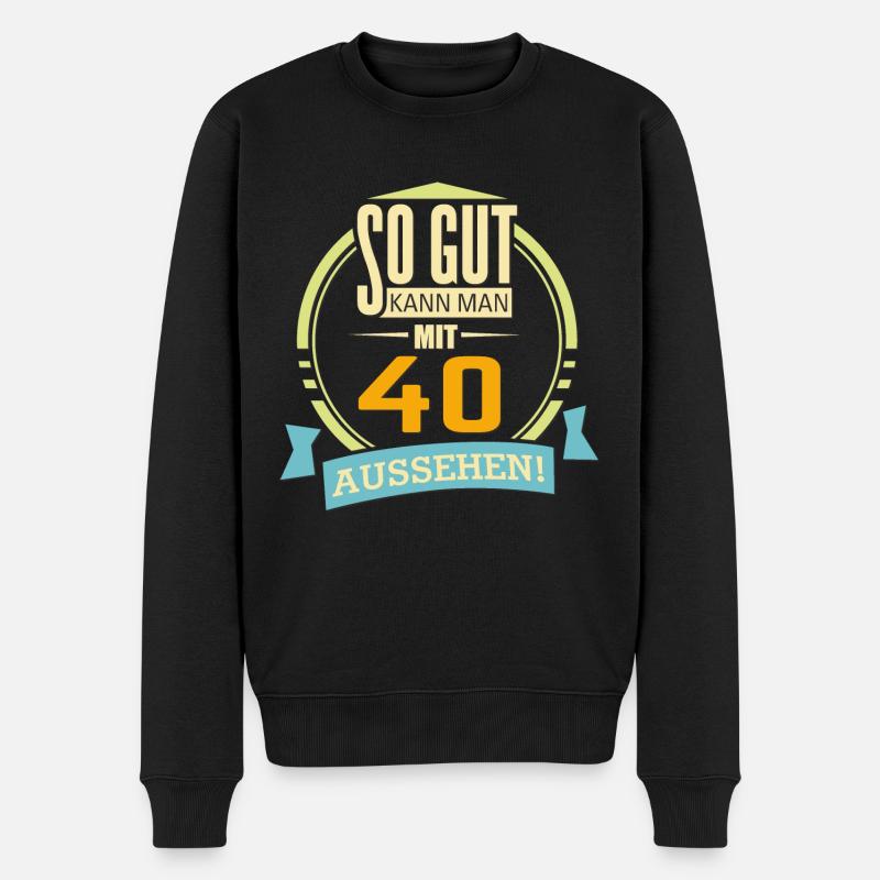 Geburtstag so gut kann man mit 40 aussehen - Männer Premium Bio Pullover - Schwarz