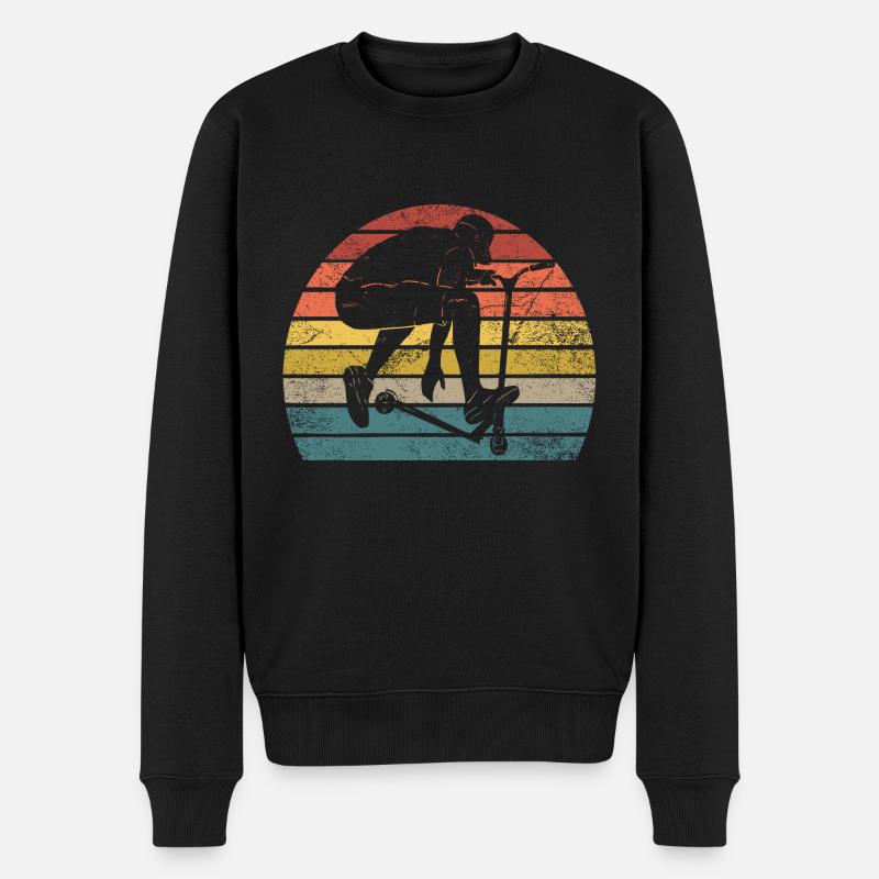 stunt scooter retro - Männer Premium Bio Pullover - Schwarz