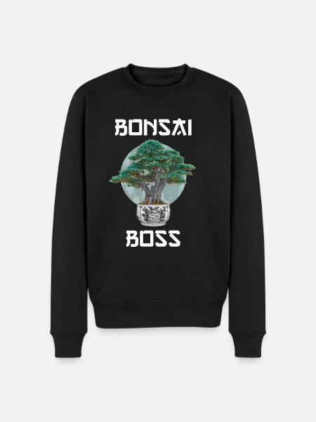 Bonsai Tree Meditation Gift - Men's Premium Organic Jumper - black