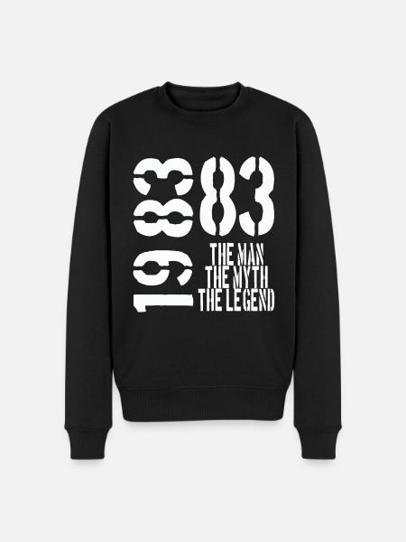 Année de naissance 1983 anniversaire - Pull Premium bio Homme - noir