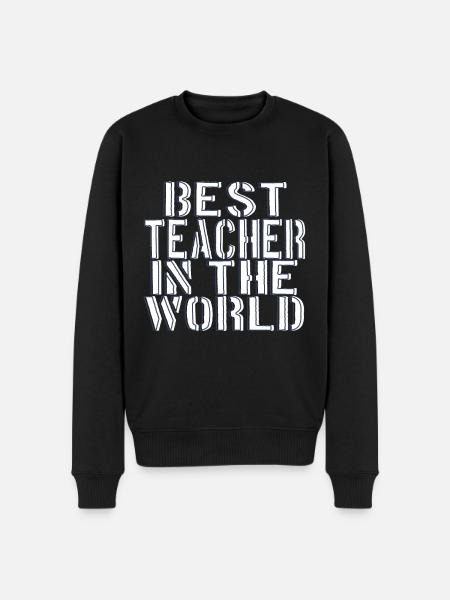Bester Lehrer der Welt - Männer Premium Bio Pullover - Schwarz