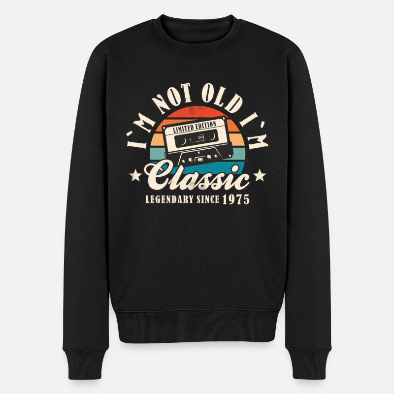 50. Geburtstag 2025 "I´m not old I´m Classic" - Männer Premium Bio Pullover - Schwarz
