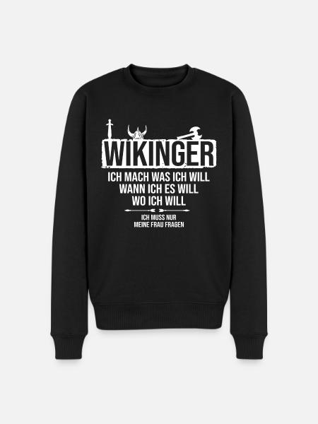 Odin Thor Wikinger - Männer Premium Bio Pullover - Schwarz