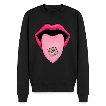 Mouth of Wisdom - LSD 25 Moon and Star - Men's Premium Organic Jumper - black - Front - Nico (187cm)