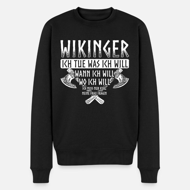 Wikinger Thor - Männer Premium Bio Pullover - Schwarz