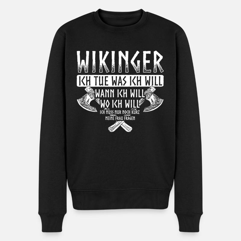 Wikinger Thor - Männer Premium Bio Pullover - Schwarz