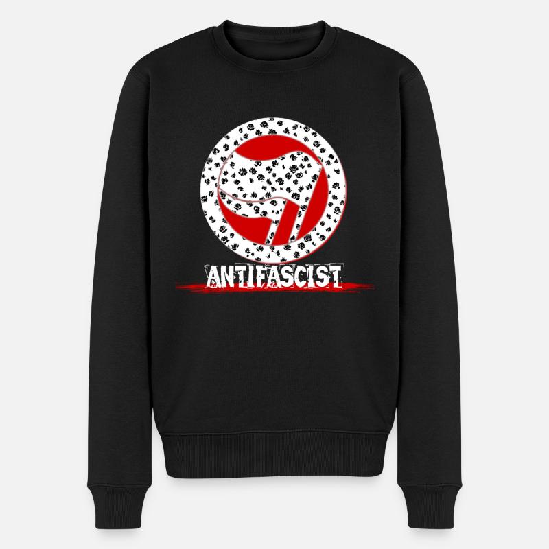Antifaschistische Blumen Antifa Alerta - Männer Premium Bio Pullover - Schwarz