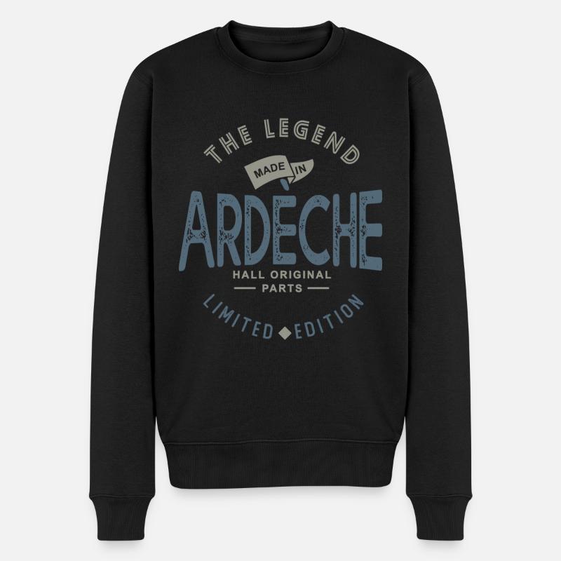 Made in ardèche cadeau ardéchois ardéchoise - Pull Premium bio Homme - noir
