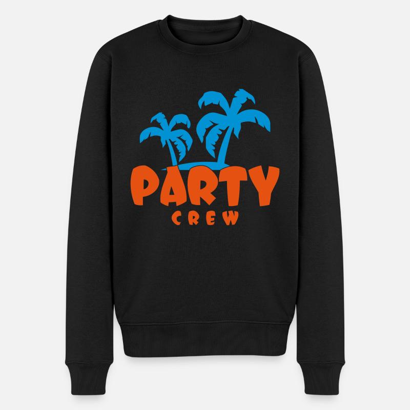 Party Crew - Männer Premium Bio Pullover - Schwarz