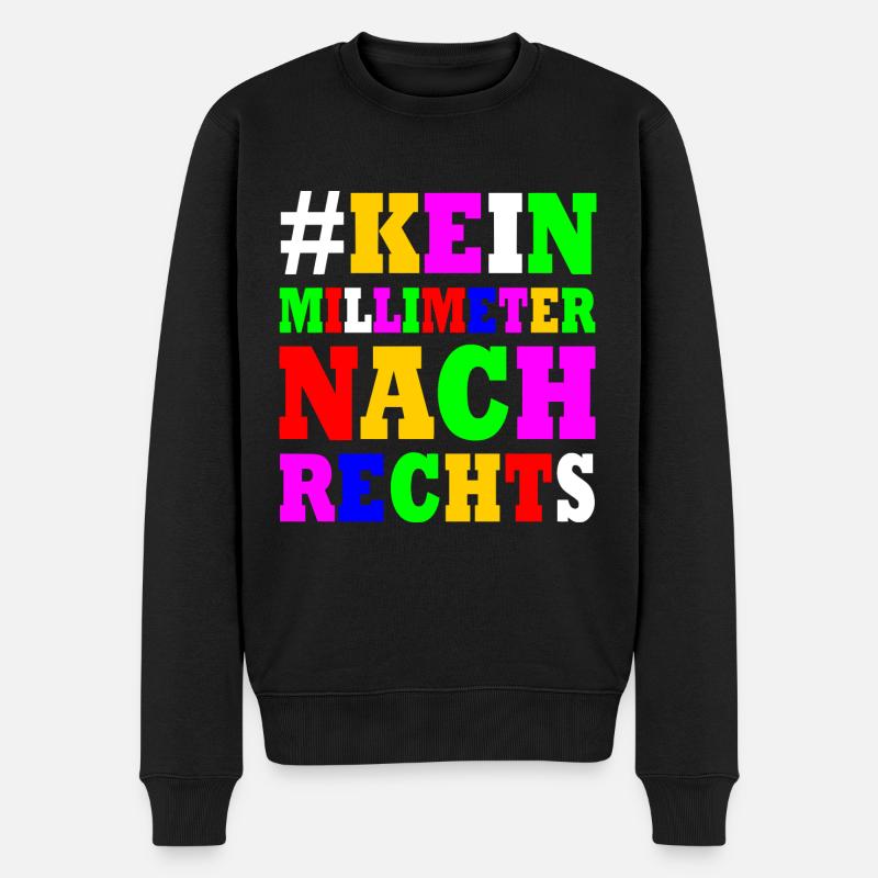 kein millimeter nach rechts - Männer Premium Bio Pullover - Schwarz