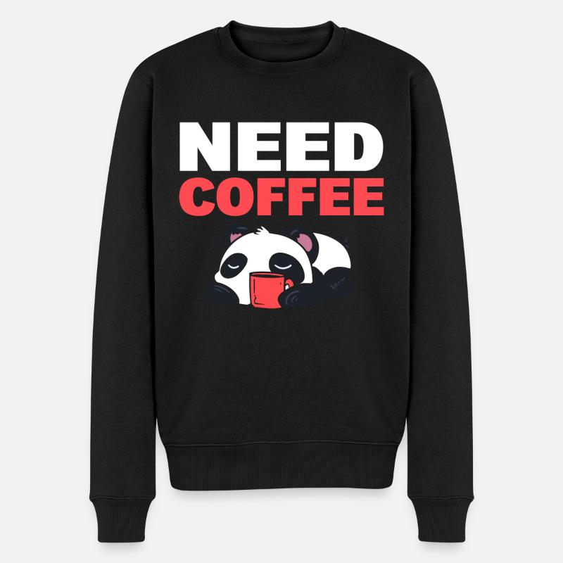 Need Coffee Kaffee - Männer Premium Bio Pullover - Schwarz