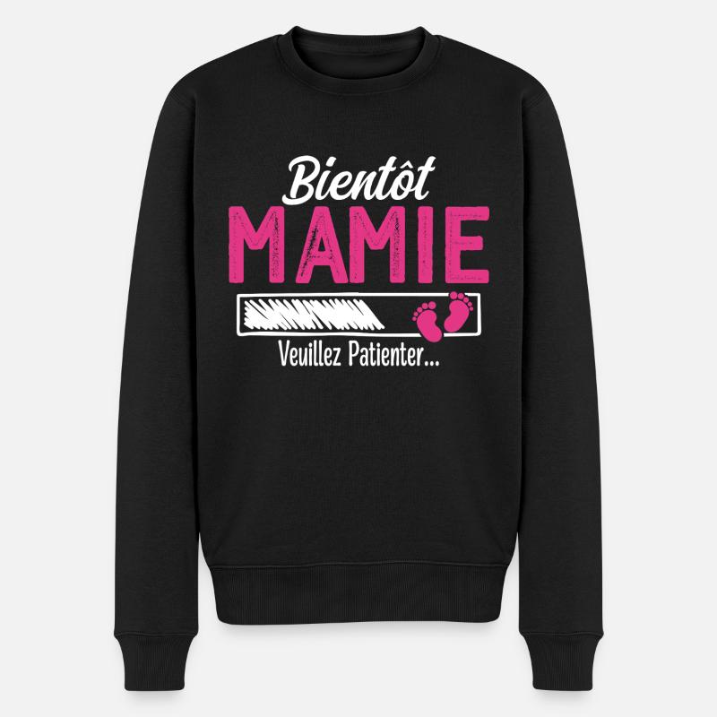 Bald Oma Zukünftige Großmutter - Männer Premium Bio Pullover - Schwarz