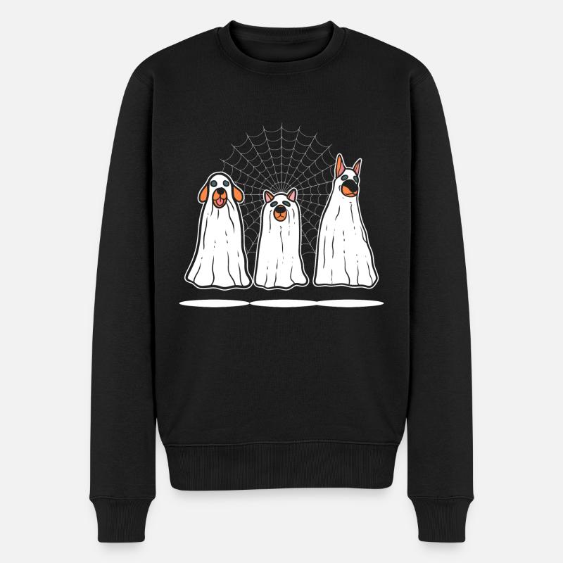 Lustiger Halloween -Hund Hundehalter - Männer Premium Bio Pullover - Schwarz