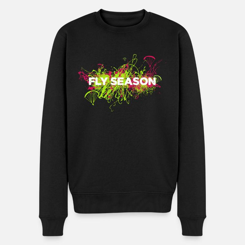Fly Season Paragliding - Männer Premium Bio Pullover - Schwarz