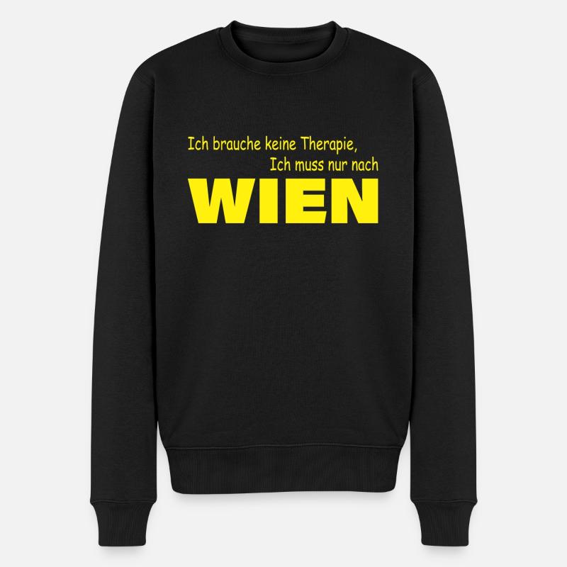 Therapie WIEN - Männer Premium Bio Pullover - Schwarz