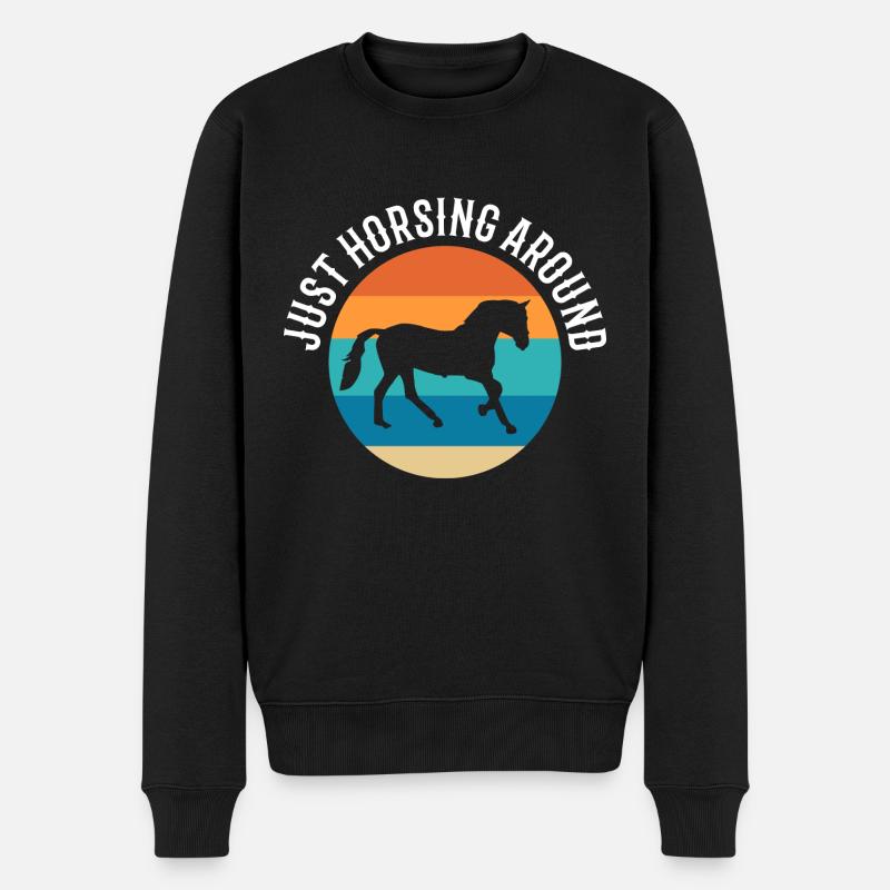 Just Horsing Around Reitlehrer - Männer Premium Bio Pullover - Schwarz