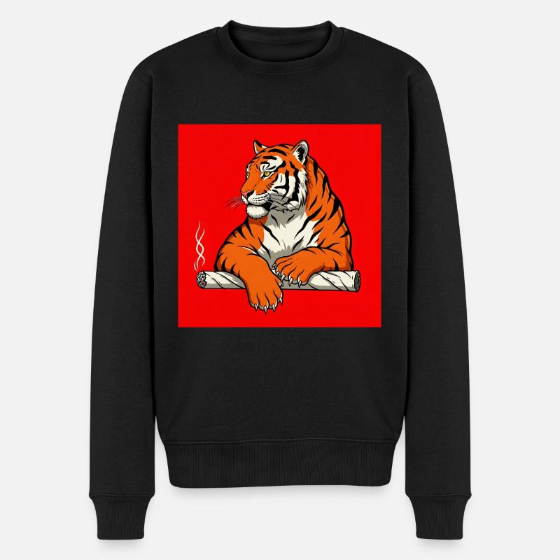 Tigre fumant - Comic Vibes - Pull Premium bio Homme - noir