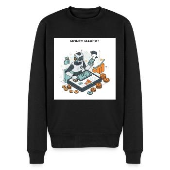 The Art of Making Money: Paths to Prosperity - Men's Premium Organic Jumper - black - Front - Nico (187cm)