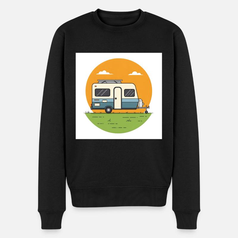 Camping - Liberté - Vacances - Pull Premium bio Homme - noir