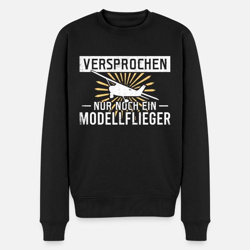 Versprochen nur noch ein Modellflieger - Männer Premium Bio Pullover - Schwarz