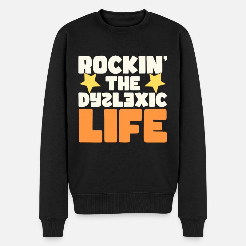 Legastheniker - Männer Premium Bio Pullover - Schwarz