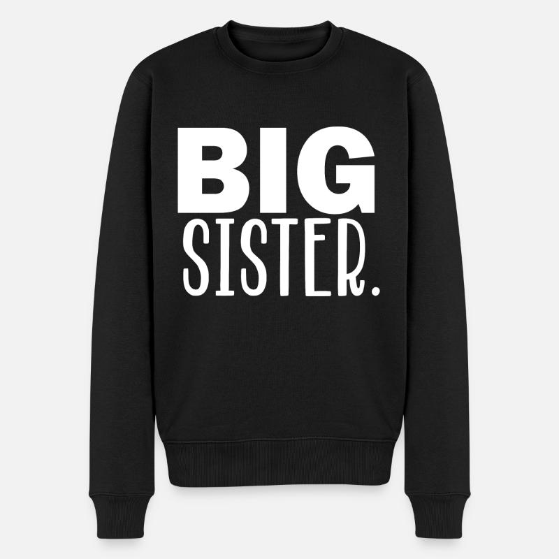 große Schwester - Männer Premium Bio Pullover - Schwarz