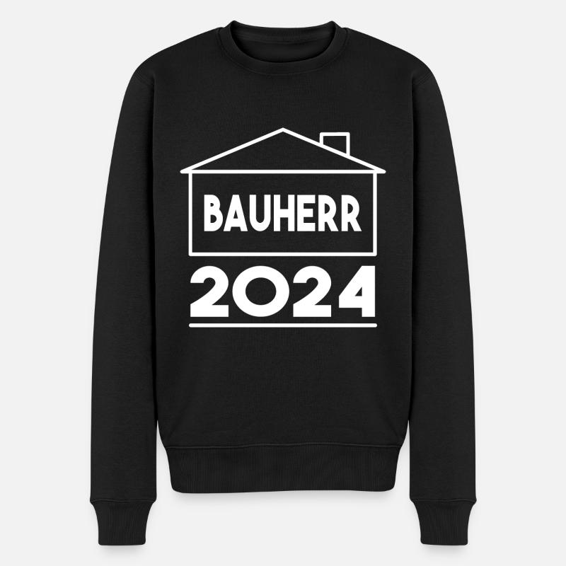 Bauherr 2024 Design - Männer Premium Bio Pullover - Schwarz