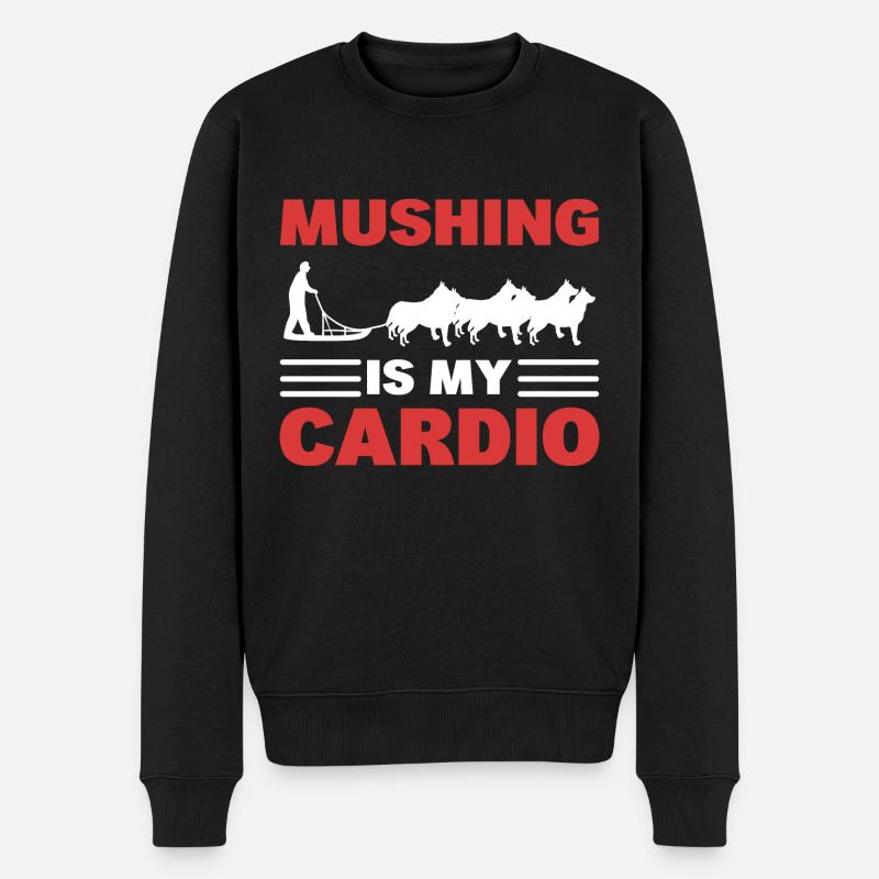 Schlittenhund Musher - Männer Premium Bio Pullover - Schwarz