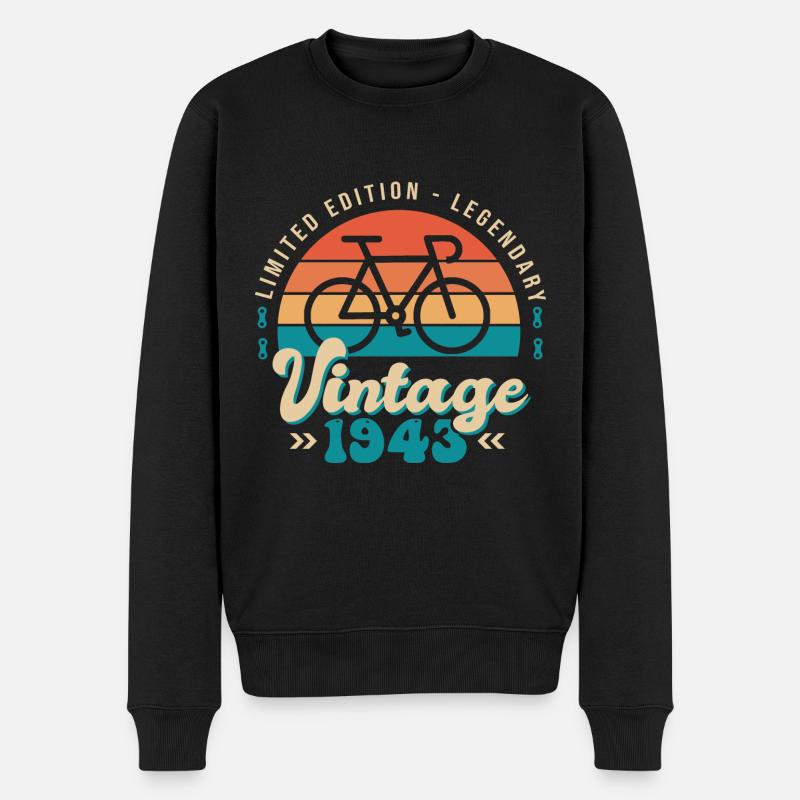 1943 Anniversaire 80 Ans velo cycliste - Pull Premium bio Homme - noir