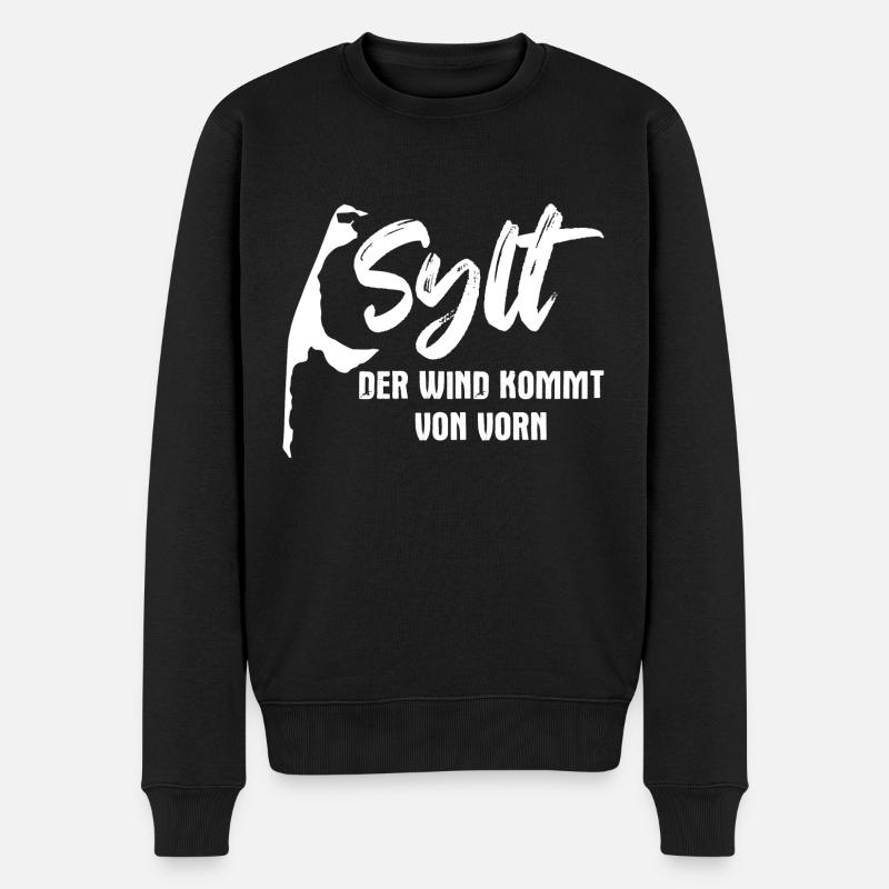 Sylt Nordsee - Männer Premium Bio Pullover - Schwarz