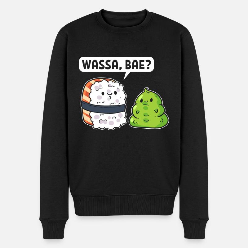 Wassa, Bae? Sushi Koch - Männer Premium Bio Pullover - Schwarz