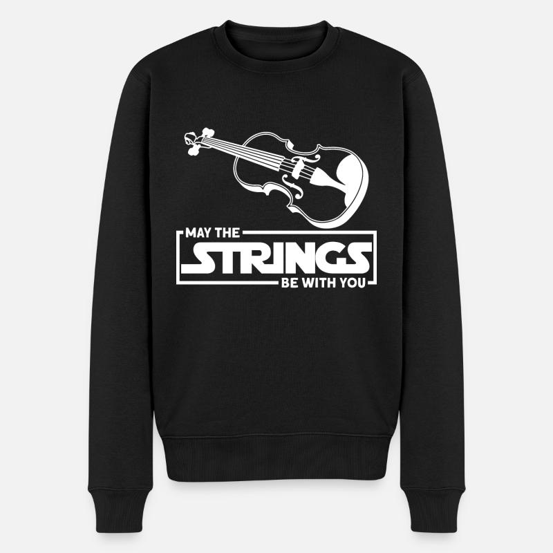 May The Strings Be With You Geige Violine Spieler - Männer Premium Bio Pullover - Schwarz