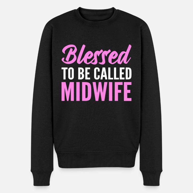 Gesegnete Hebamme Geburtshelfer - Männer Premium Bio Pullover - Schwarz