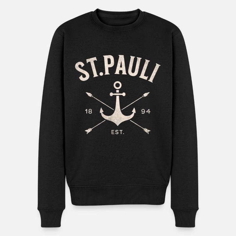 Sankt Pauli St.Pauli Hamburg Paulianer Hamburger - Männer Premium Bio Pullover - Schwarz
