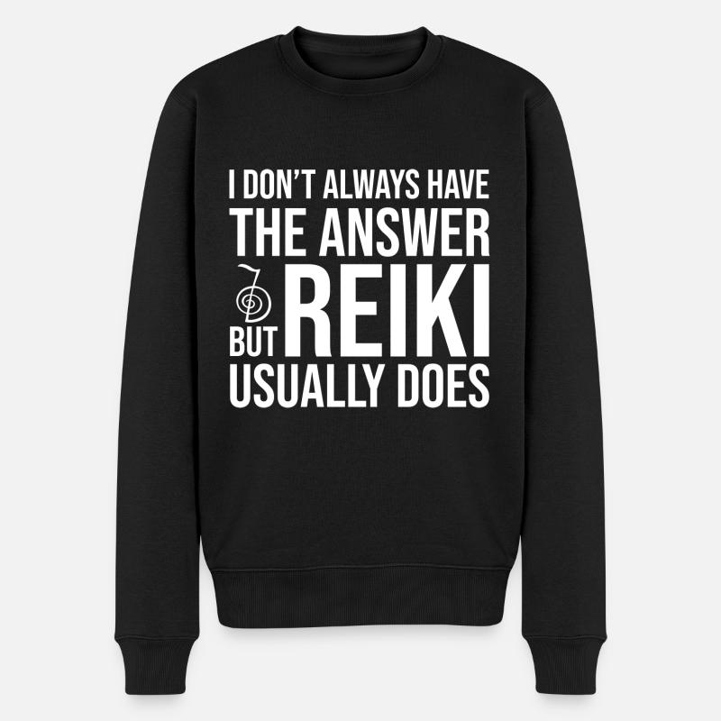 Reiki Achtsamkeit | Reikimeister Yoga Geschenkidee - Männer Premium Bio Pullover - Schwarz